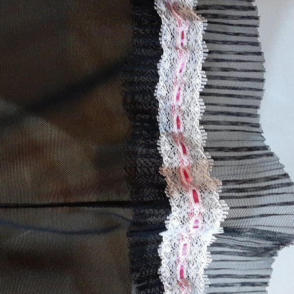 Rampage Womens Medium Mesh Slip Dress Black Underwire Nightie Lace Trim - Picture 7 of 10